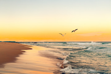 sunset on the beach