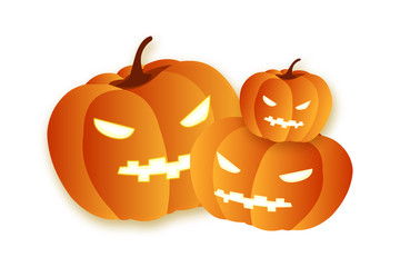 halloween pumpkin on white background