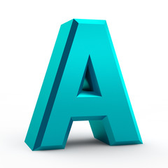 A blue alphabet word on white background illustration 3D rendering