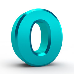 O blue alphabet word on white background illustration 3D rendering