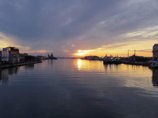 Fototapeta premium 夕日（北海道釧路市）