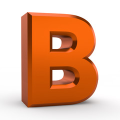 B orange alphabet word on white background illustration 3D rendering