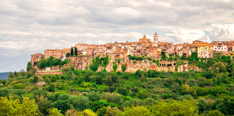 Fototapeta na wymiar Orte town is situated in the Tiber valley on a high tuff cliff. Historical cities of Italy.