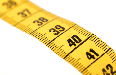Measuring tape, selective focus on 40