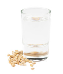 Some Wheat Liqueur isolated on white (selective focus)