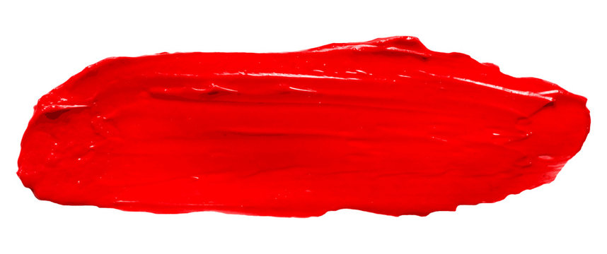 Vector red glossy paint texture isolated on white - acrylic banner for Your design