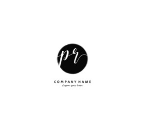 PR Initial handwriting logo vector