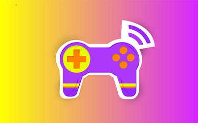 Game Controller Vector Icon Illustration. Gaming Joystick Concept. Gaming Logo Mascot White. Flat Cartoon Style Suitable for Web Landing Page, Banner, Flyer, Sticker, Wallpaper, Background