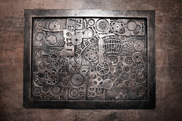 Steampunk ingranaggi su tavola