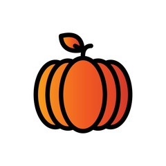 pumpkin filled line vector icon
