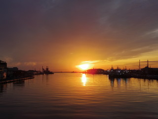 北海道釧路の夕日