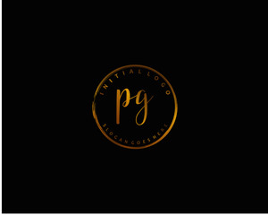 Fototapeta na wymiar PG Initial handwriting logo vector