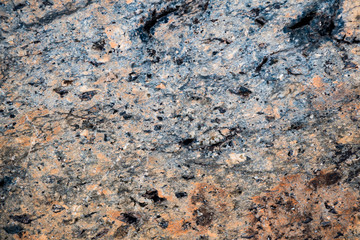 The texture of the stone overgrown with moss. Background image of a boulder