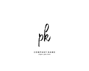 PK Initial handwriting logo vector