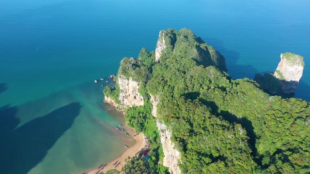 Cinematic, 4k, ariel shots of amazing limestones, Krabi, Thailand.