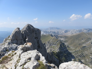 Mountain landscape sharp rocky peaks and ranges