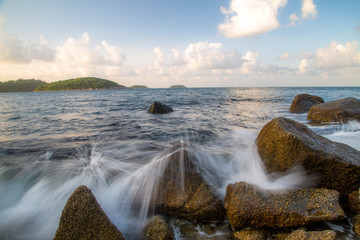 Sky Cast Wave Stone  Sea Kratin Beach Phuket Thailand