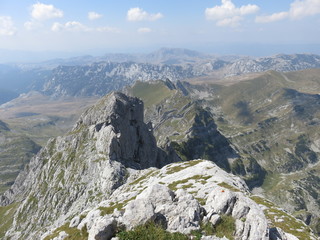Mountain peaks and rocky landscape