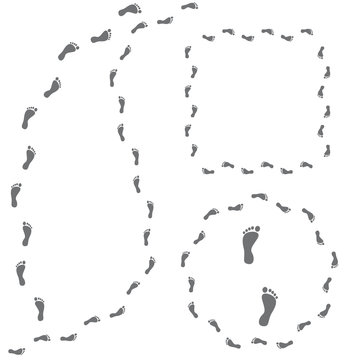 Human black silhouette foot print icon, footprints symbol isolated on white background .Vector elements