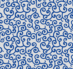 Japanese Arabic Curl Ivy Seamless Pattern