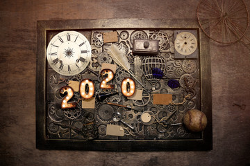 Steampunk ingranaggi su tavola