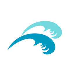 blue silhouette of a sea wave on a white background