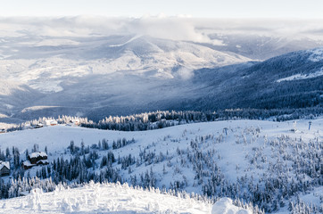 Beautiful winter landscape on Mountain
