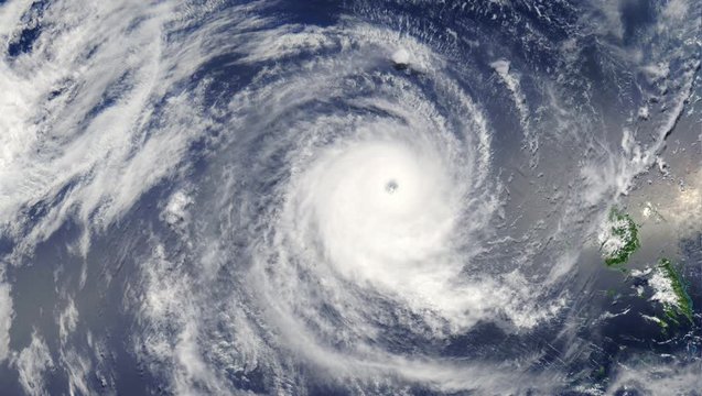 Hurricane storm, tornado, cyclone satellite view. Elements of this video furnished by NASA