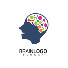 Creative Brain Concept Logo Design Template, Creative idea logo template