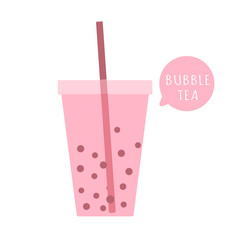 Bubble, pearl tea. Vector  illustration.