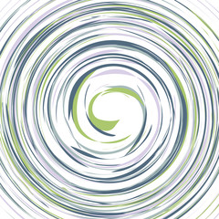 Festive green round line background. Abstract twisted frame linen texture for holiday, postcard, poster, website, carnival, birthday, children's party. Spiral line cover mock-up. Wedding card layout