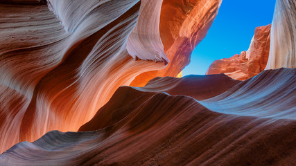 Antelope Canyon - natural rock formation, Page, Arizona. - Powered by Adobe