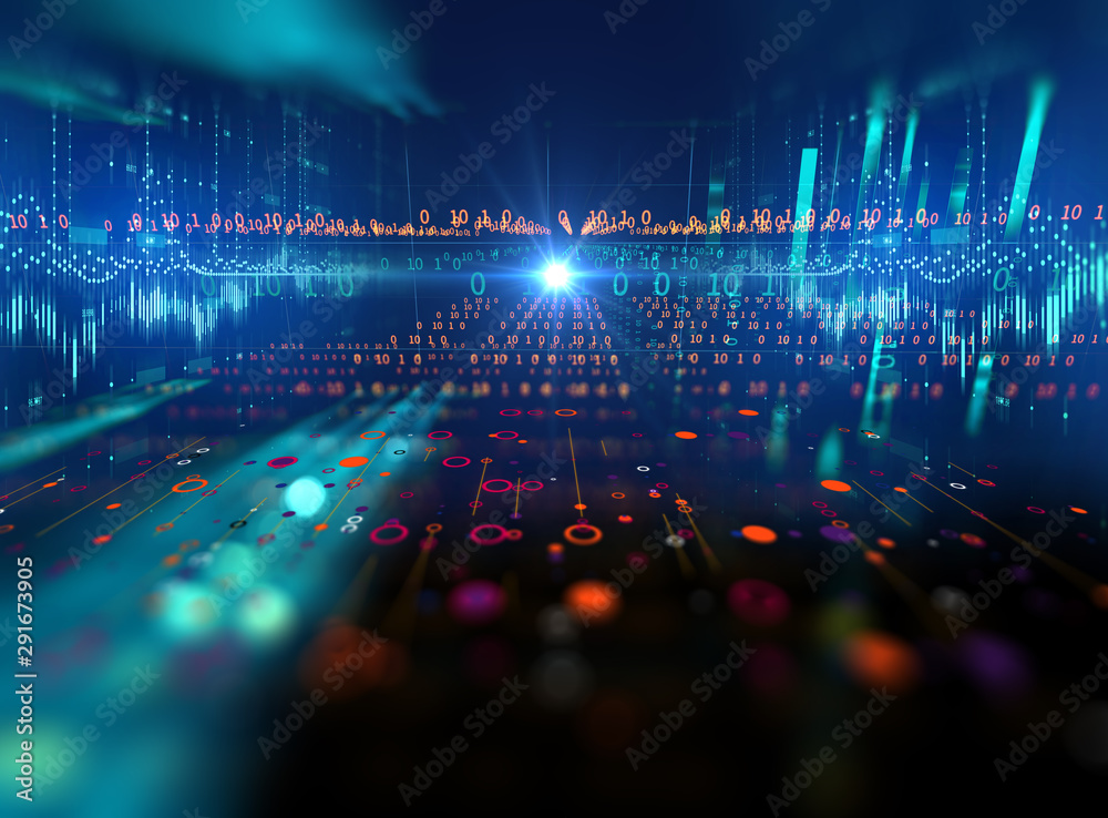 Poster digital code number abstract technology background