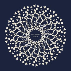 Radial halftone dots in circle form. Fireworks explosion background. Circular design element. Abstract geometric star rays. Design element for medical, treatment, cosmetic emblem