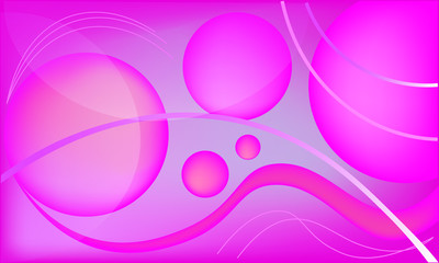 Futuristic background, purple spheres and lines, poster, cover template.