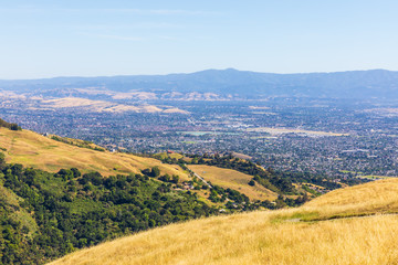 Beautiful view of Silicon Valley from Sierra mountains in California
