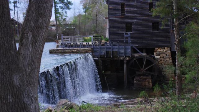 Slow motion of water fall at Yates Mill near Raleigh, NC