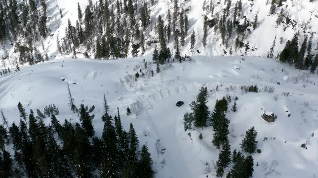 The road to the mountain lake Amut. 2019 year.