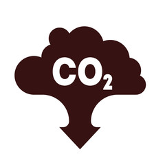 Line icon of CO2 emissions. Carbon dioxide formula symbol in cloud, smog pollution, environment concept.