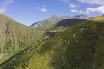 Fototapeta na wymiar Beautiful aerial view on the summer mountain and forest