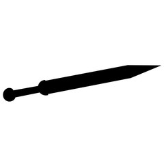 vector, isolated, black silhouette of a weapon, sword, saber
