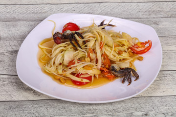 Green mango salad with seafood