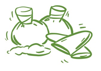 Aloe vera hand drawn icon. Healing and cosmetics herb. succulent line illustration on background. botanical. medicinal plant leaves cuttings. 