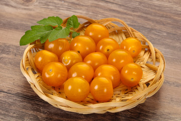 Ripe tasty yellow cherry tomato