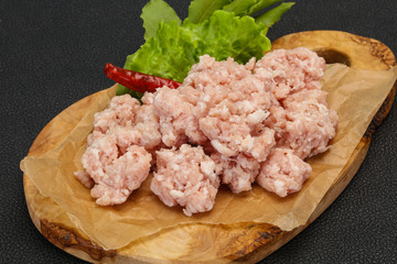 Homemade pork minced meat for cooking