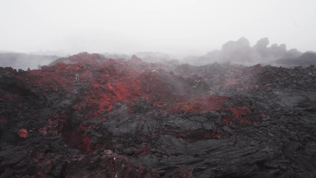Frozen lava flow resulting from the eruption Flat Tolbachik