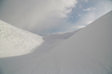 snow covered mountains