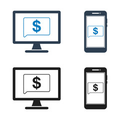 Online Banking Icon Set. Flat style vector ESP.