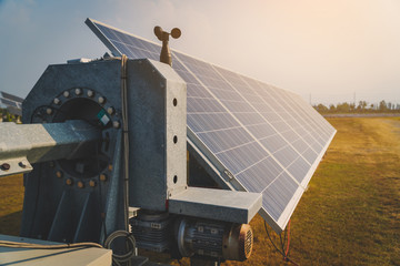 solar tracking system at solar power plant