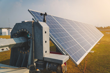 solar tracking system at solar power plant